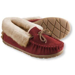 L.L. Bean Wicked Good Dark Red Moccasins